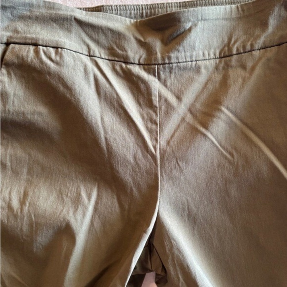 Allison Daley Womens Olive Green Lattice Trim Pull On Cropped Pants‎ Size 14 - Picture 5 of 7